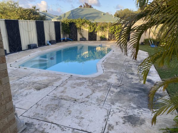 Professional Pool Area Cleaning Meadow Springs Before